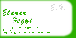 elemer hegyi business card